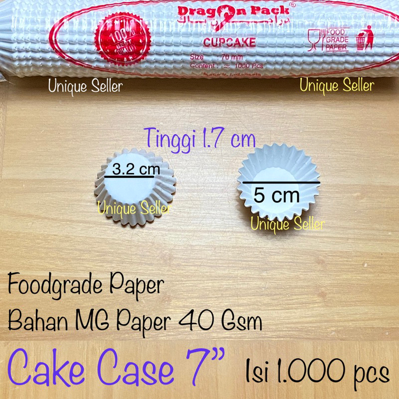 [1000 pcs] Cake Case 7” &amp; 7.5” PUTIH POLOS / Kertas Alas Pie Putih 7 &amp; 7,5  / Kertas Cup Cake Putih 7” 7,5” 7.5” / Cake Case Putih 7 7.5” 7,5” / Cupcake Case Putih 70 75 mm / Kertas Alas Anti Minyak 7 7,5 7.5