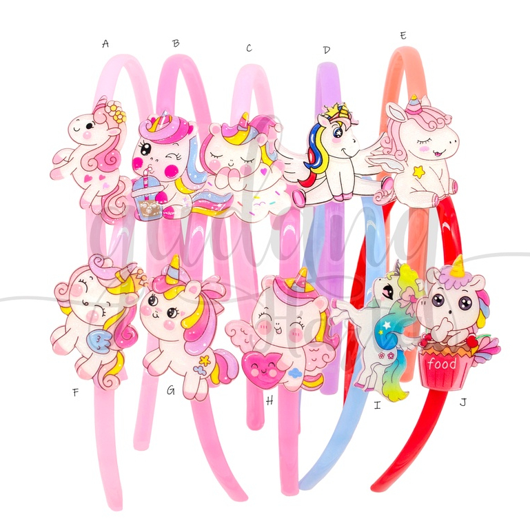 Bando Unicorn Imut Headband Motif Kuda Poni Lucu Bandana GH 211317