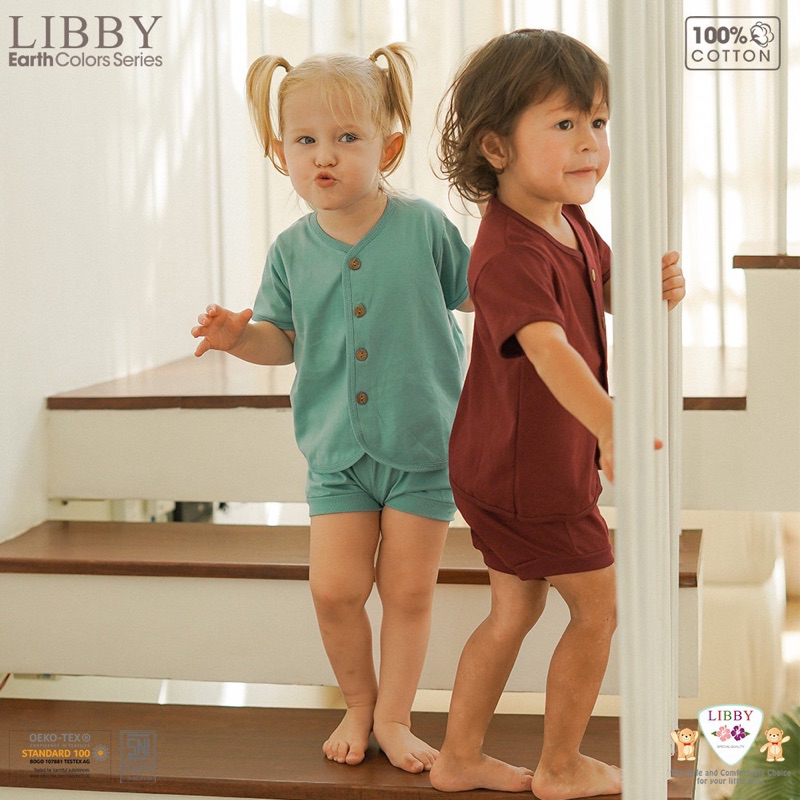 LIBBY COMFY Set Pendek / Panjang Warna Terbaru / Stelan Pendek LIBBY Kancing Depan