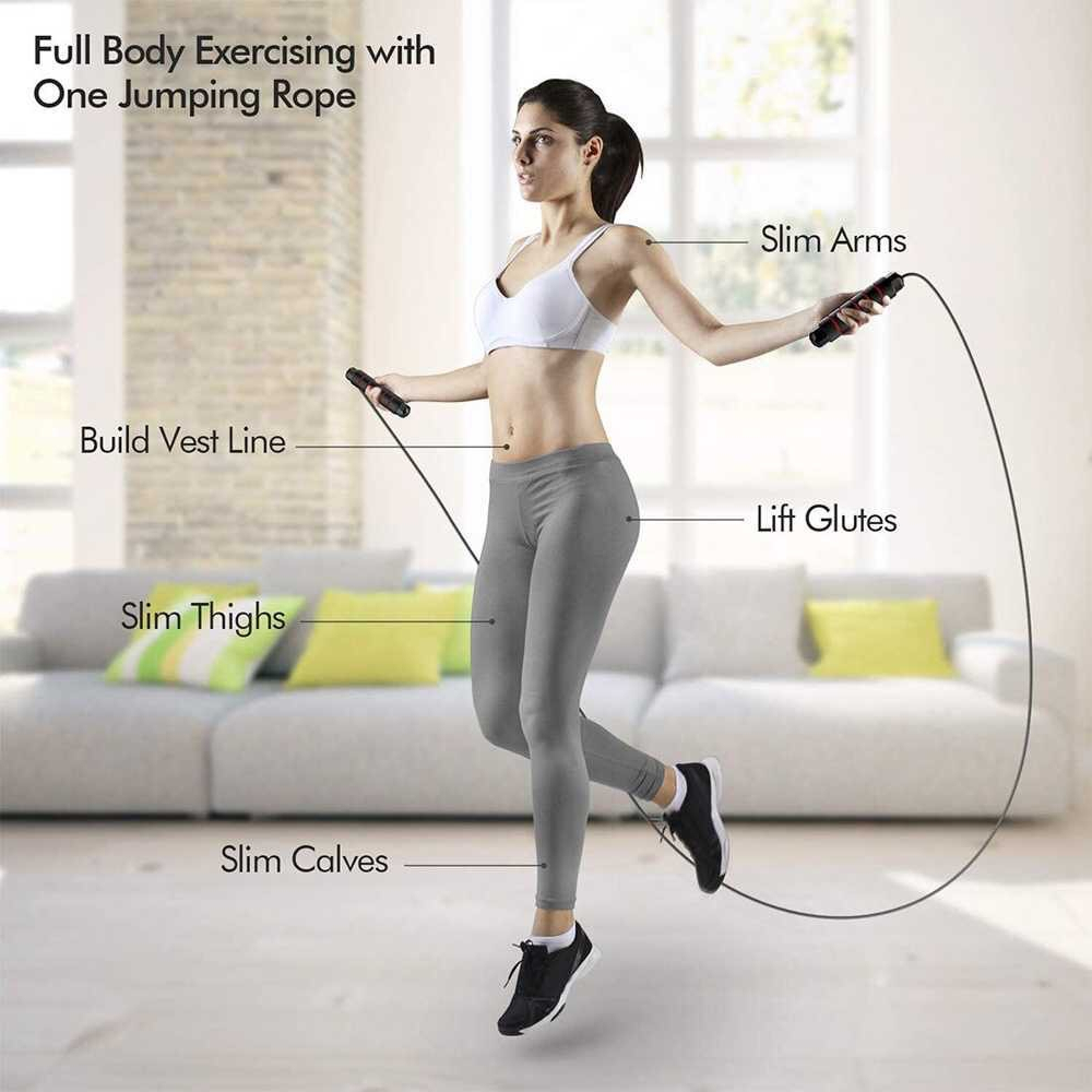 GojoyLiu Tali Skipping Jump Rope Lompat Tali Jump Rope Pvc Gym Fitness