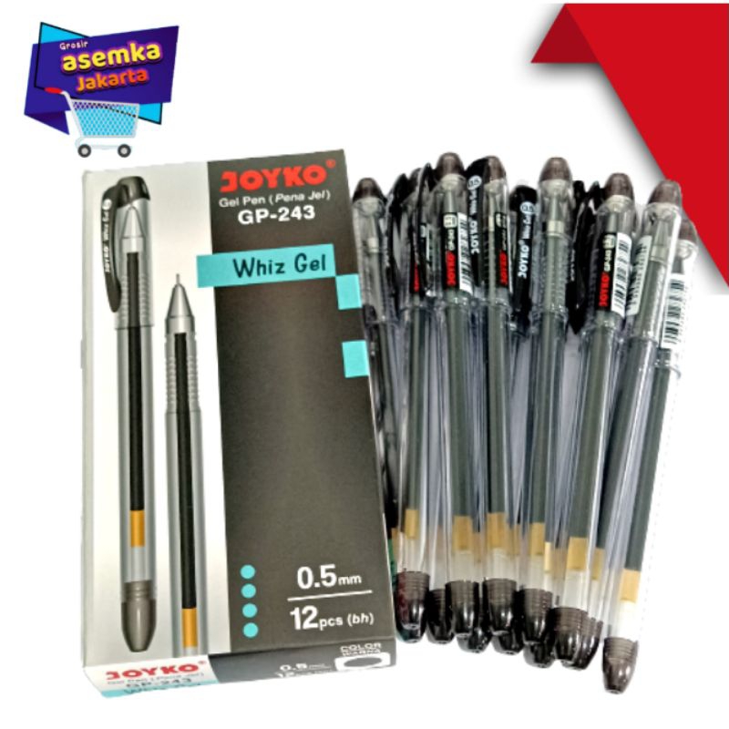 Bolpen Pulpen Gel Joyko GP-243 Whiz Gel 0,5mm isi 12pcs