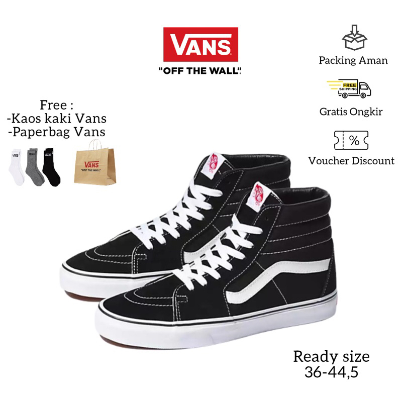 Vans SK8 High Black White Original
