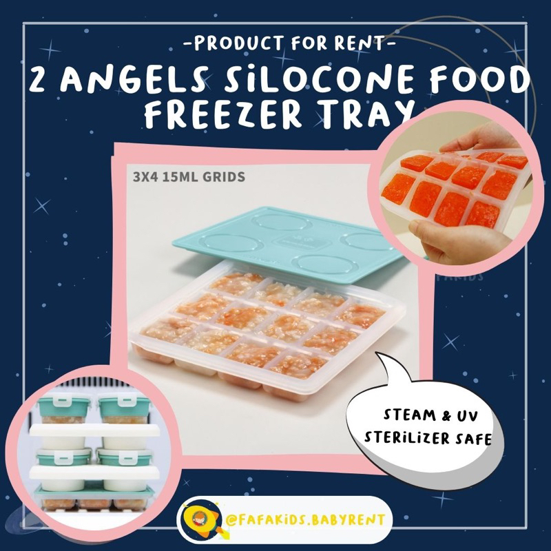 SEWA 2Angels Silicone Food Freezer Tray / 2 Angels Silicone Freezer Tray / Wadah MPASI / Tempat MPAS