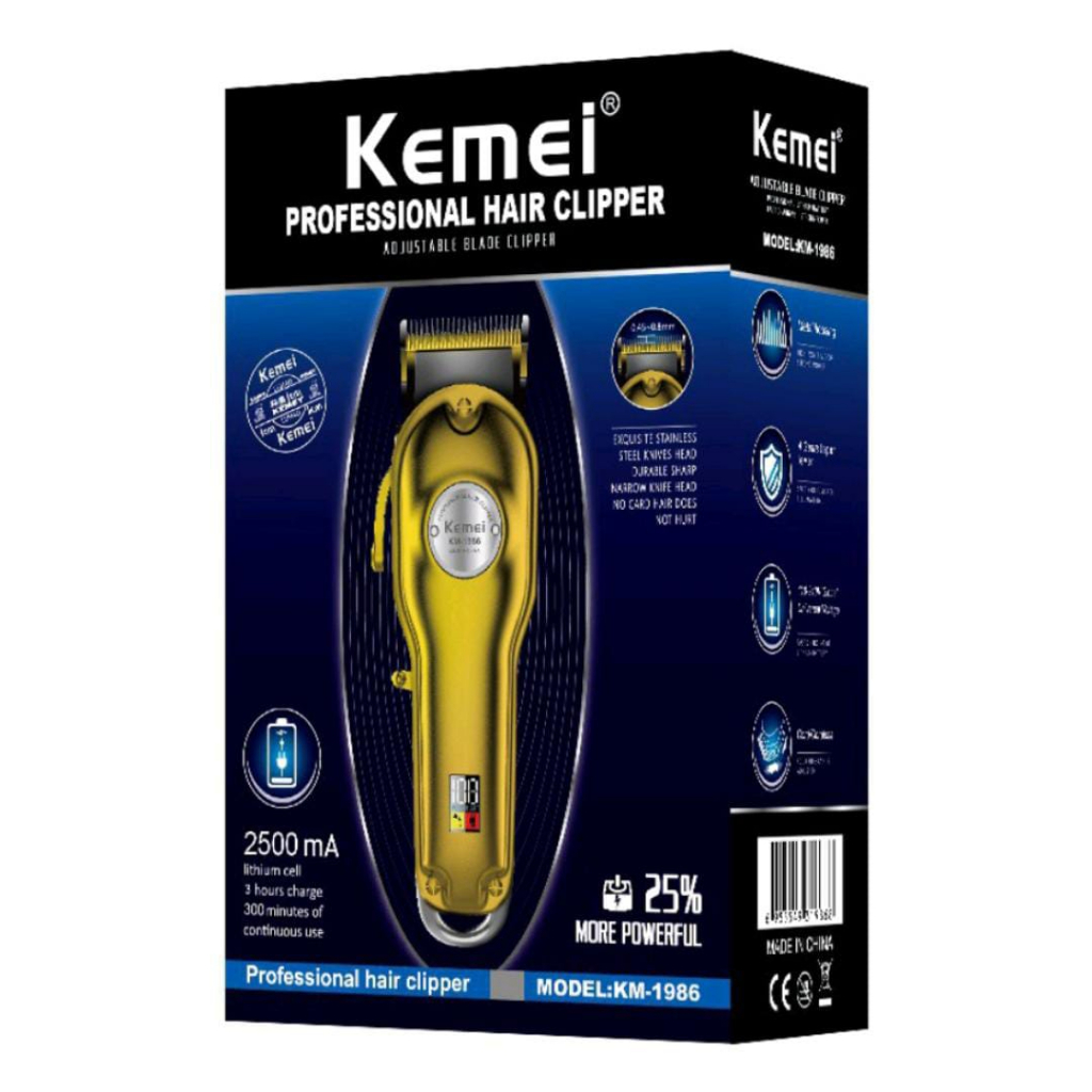 Hair Clipper Kemei KM 1986 Alat Cukur Pangkas Rambut Elektrik Barbershop Original