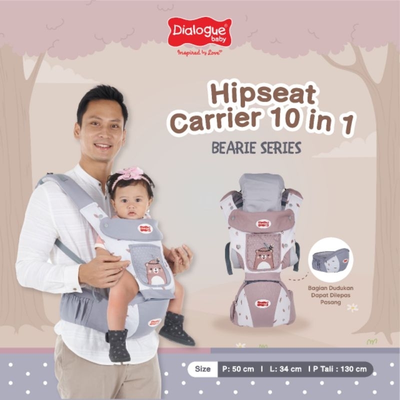 Dialogue Baby Gendongan Hipseat 10in1 + Gendongan Depan Bearie Series