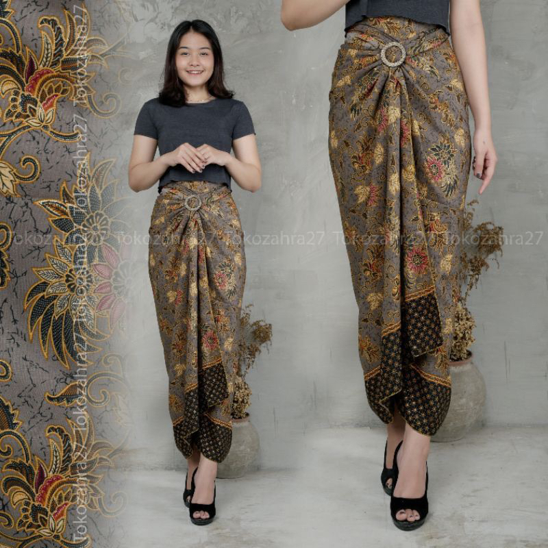 (50 Motif) Rok Lilit Batik Bawahan Kebaya Modern Rok Serut Batik Free Ring Kain Batik Floral Batik Couple Pasangan