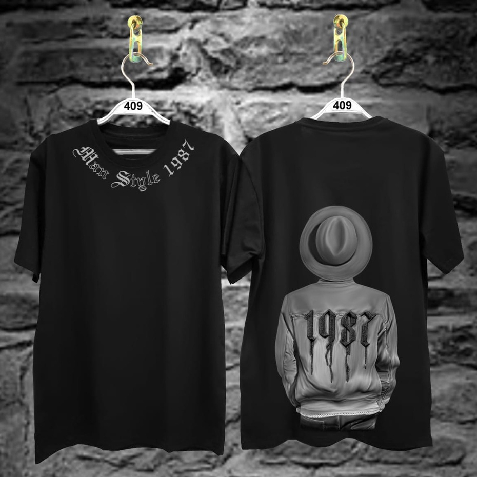 Kaos Tshirt Pria Terbaru Samurai Jepang Since 1987 Warna Hitam Distro Lengan Pendek Motif Sablon Bergambar Keren