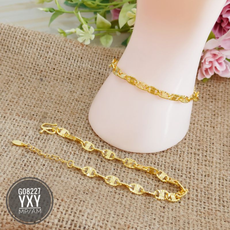 Gelang Yaxiya rantai Pecah Kopi Bunga 24k G08227