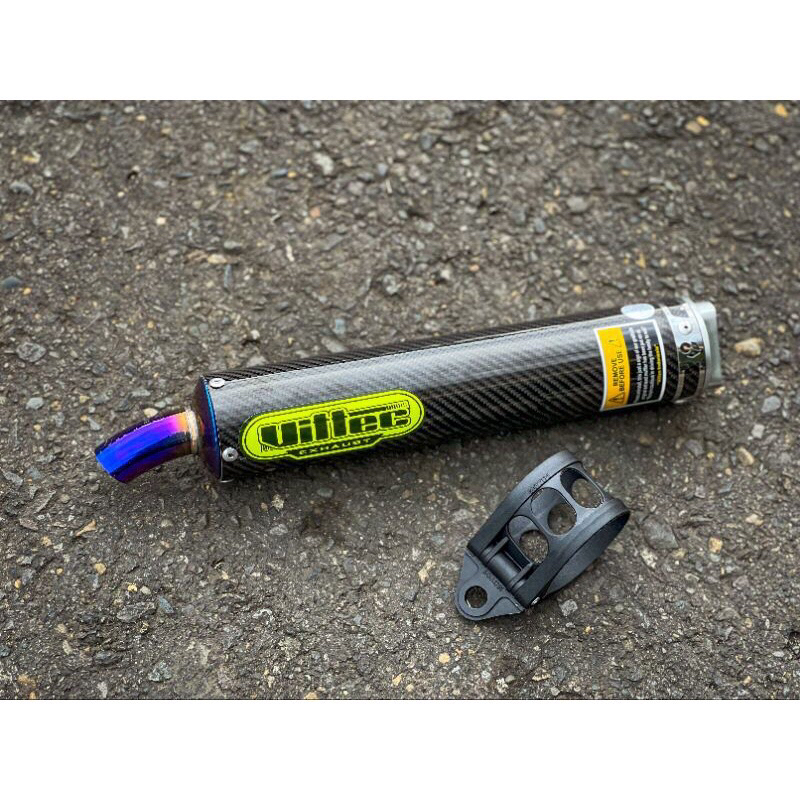 SILINCER VITTEC - CARBON TWILL UJUNG BIRU + KLEM NINJA R/RR/SS