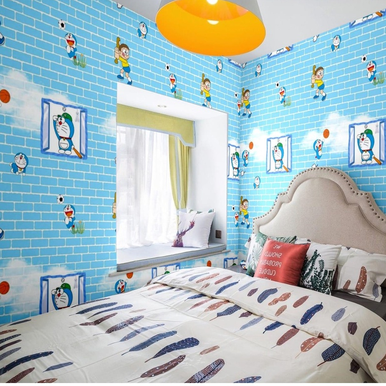 Wallpaper Dinding Kamar Tidur Motif Anak-Anak 45cm x 10m