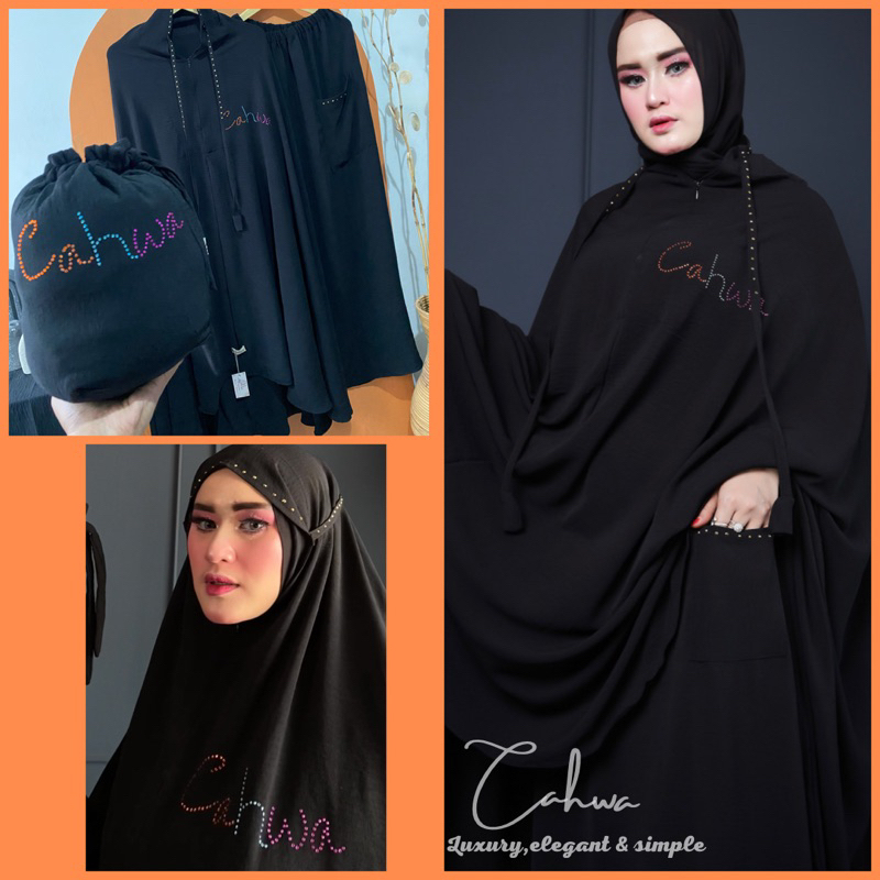 NEW‼️ALESHA  mukena by cahwa mukena 2in1 jumbo swaroski