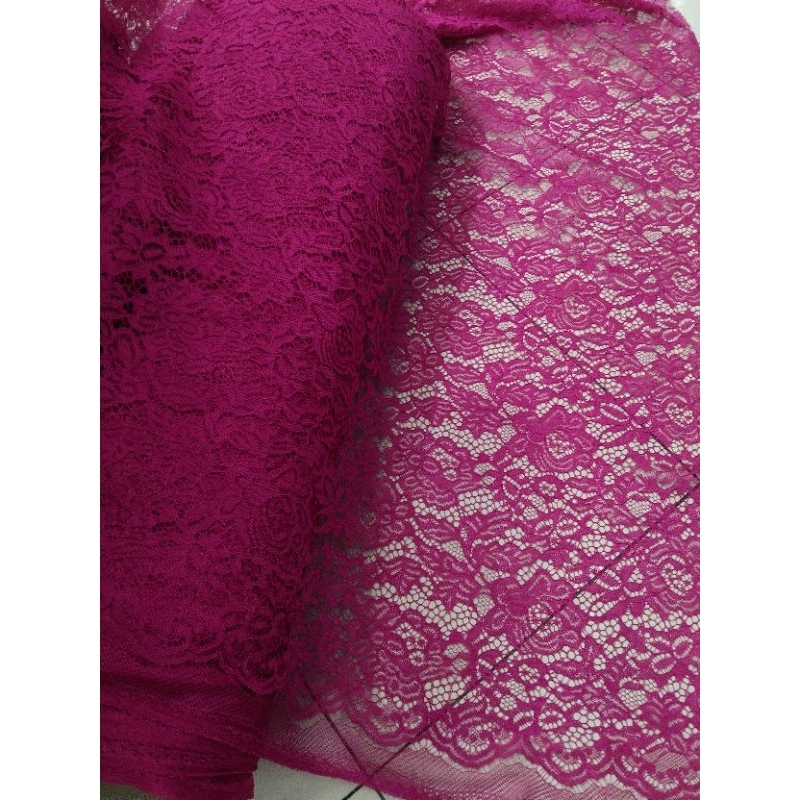 Kain Brukat Tanpa Gliter/Lace Non Gliter/Brukat Katun/Harga Per 1/2(0.5)mtr