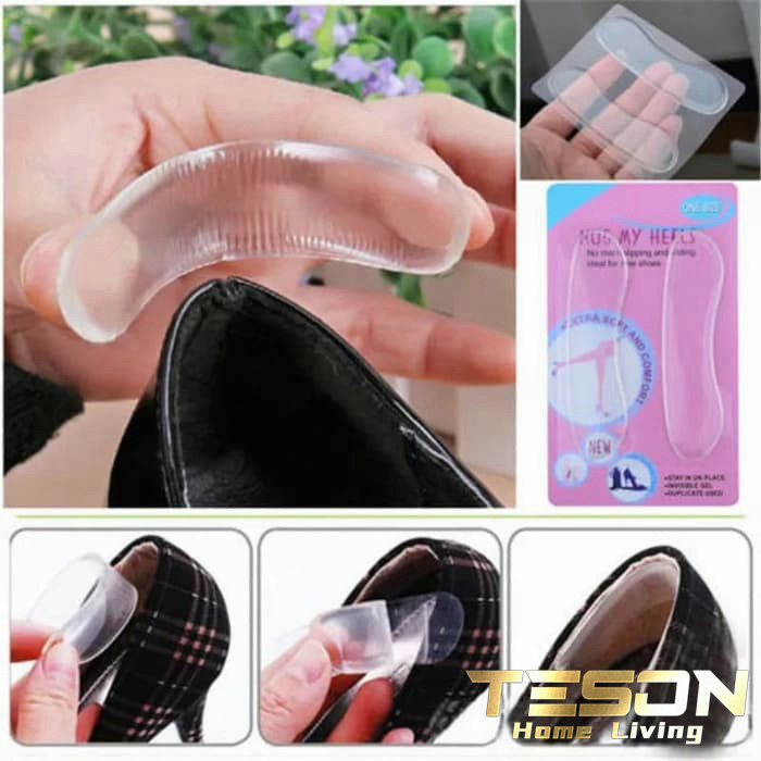 Pelindung Tumit Kaki Silikon Gel Sepatu Transparan / High Heels Insole Hug My Heels Teson Homeliving