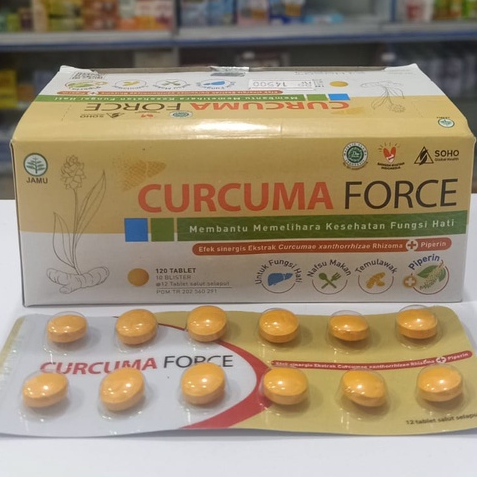 Curcuma Force Penambah Nafsu Makan Memelihara Kesehatan Fungsi Hati 1 Strip isi 12 Tablet