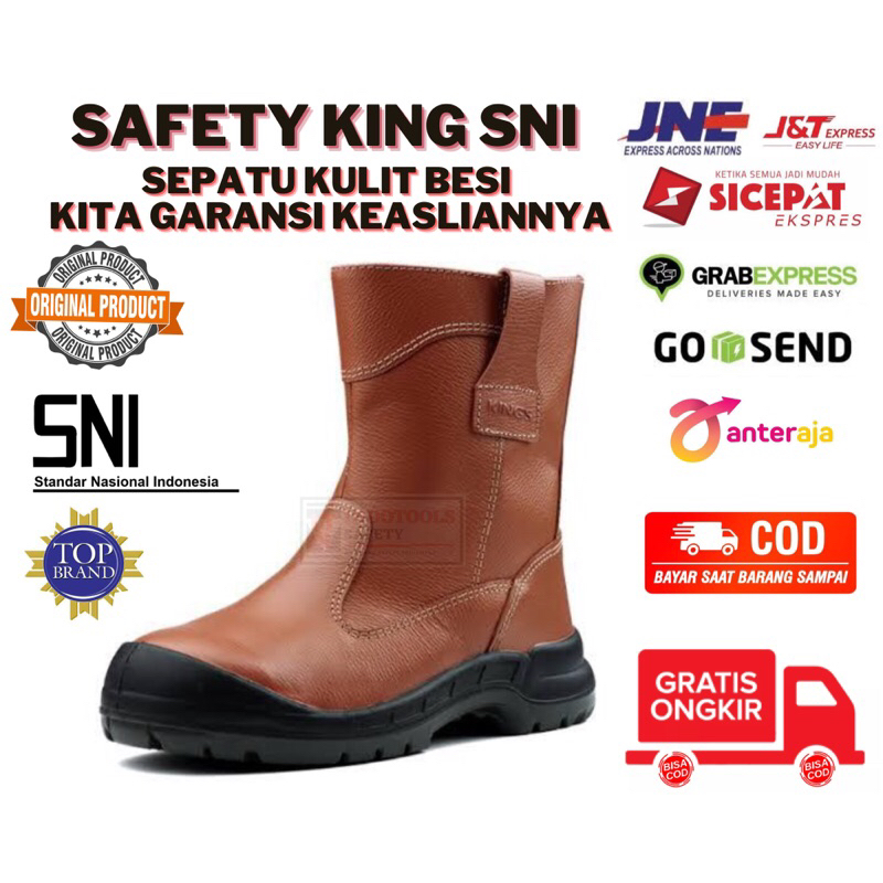 SEPATU PROYEK KULIT UJUNG BESI TINGGI SNI STANDART NASIONAL INDONESIA SAFETY KING SK 805 CX