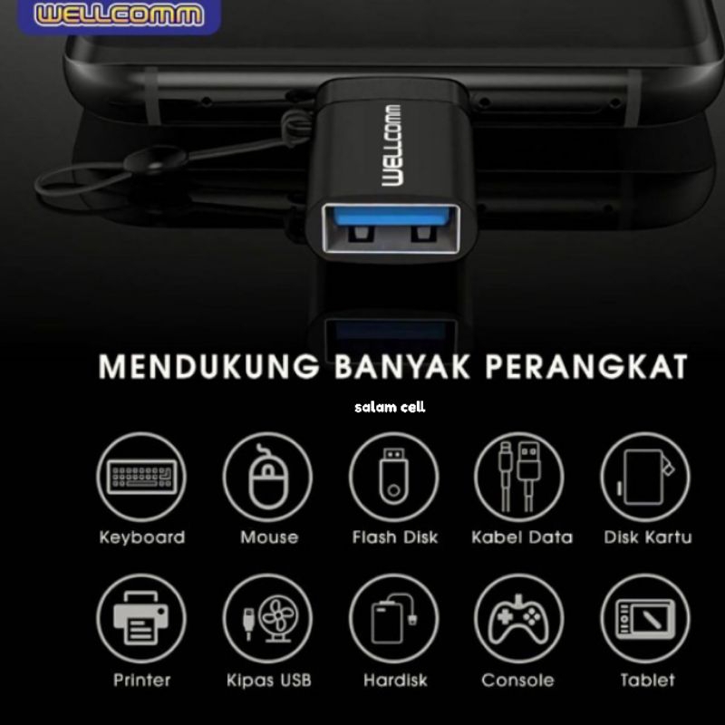 Otg Wellcomm Type-C Original Garansi Resmi