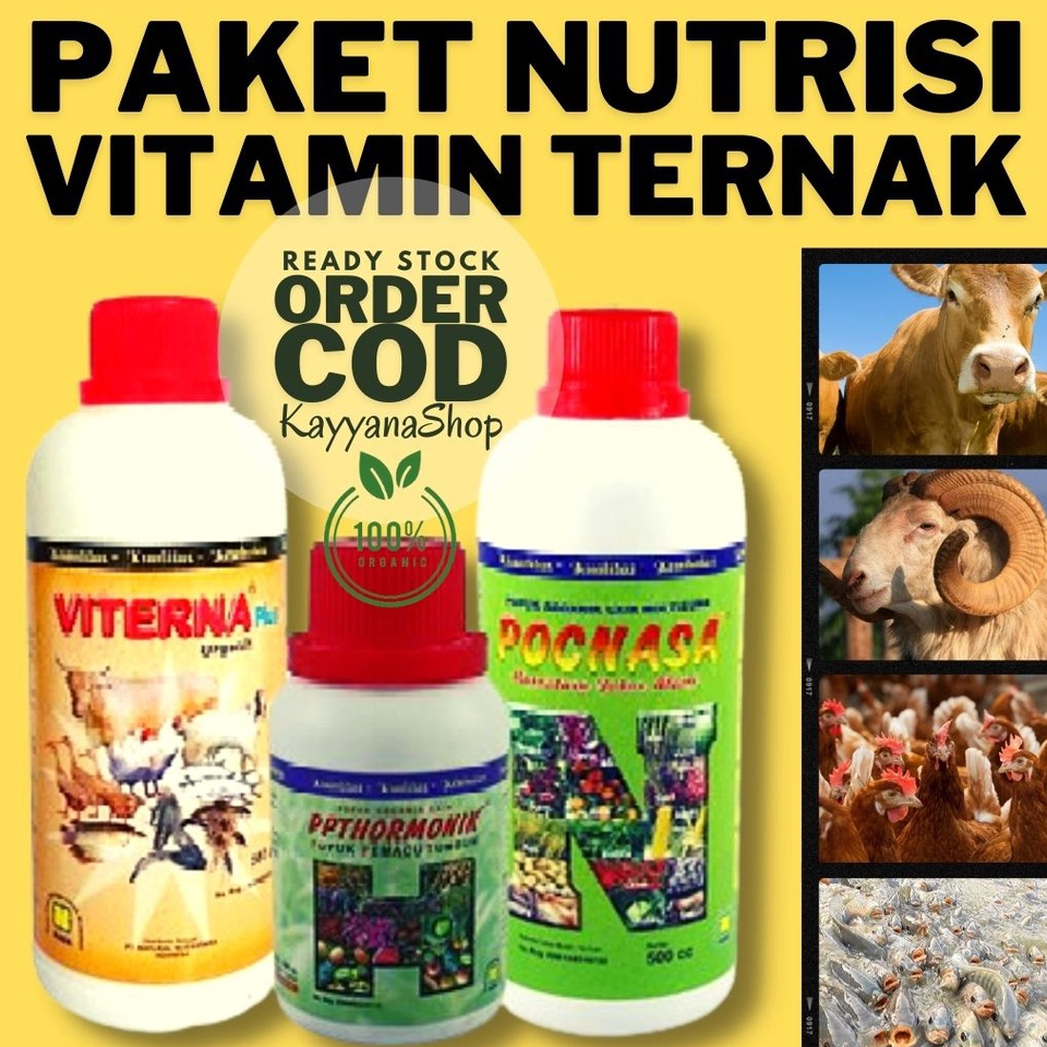 Viterna Nasa - Suplemen Penggemuk - Suplemen Pembesar - Vitamin Ternak Ikan Udan Unggas - Paket Vita