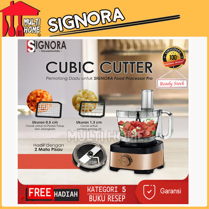 Signora Food Processor Pro dengan Cubic Cutter Pengolah Makanan Multi Fungsi Garansi Resmi