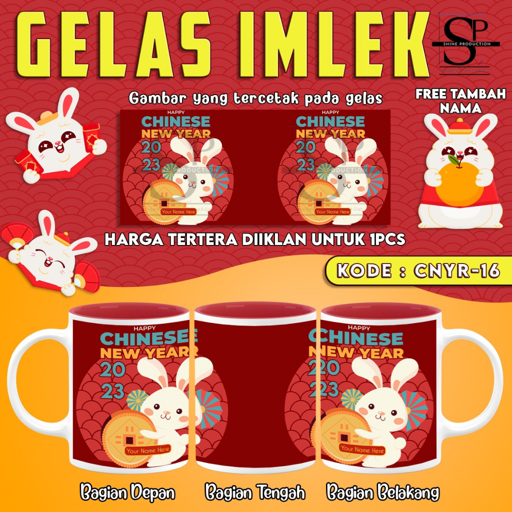 Gelas Imlek Mug Chinese New Year Rabbit Hampers Gift