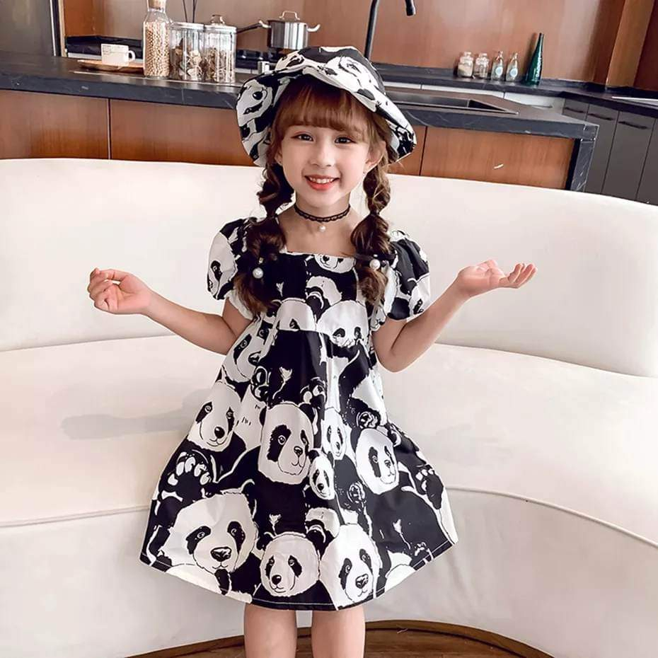 Dress Anak Perempuan DENGAN TOPI Cuty Panda