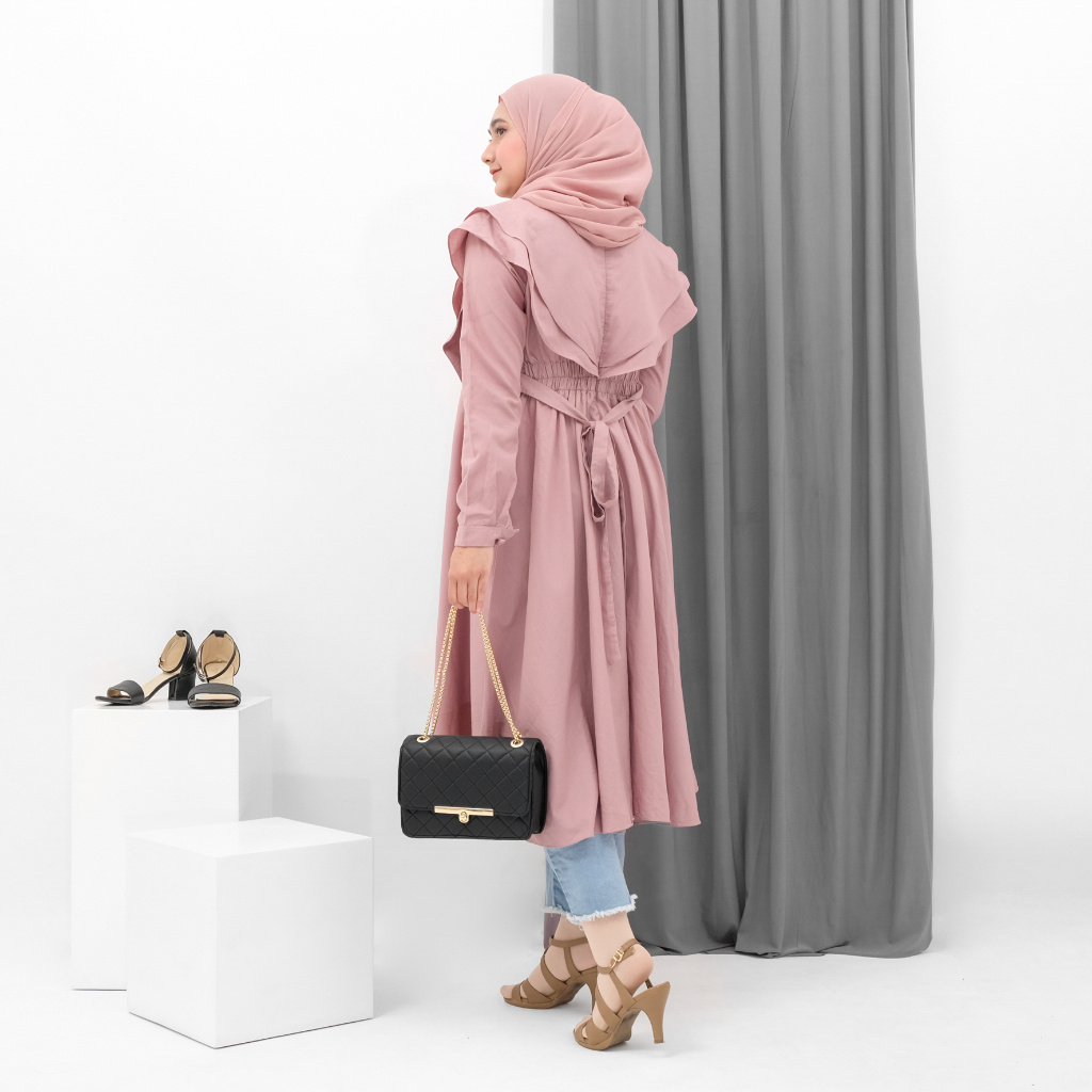 Tas selempang wanita tali rantai tas slempang dan bahu cewek shoulder bag polos slingbag strap rante remaja kulit sintetis