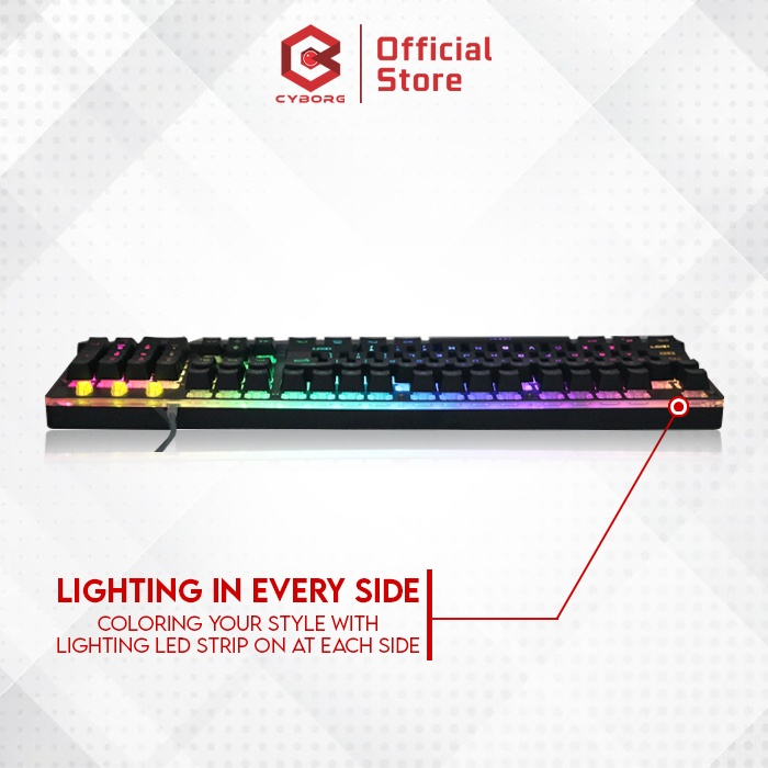 KEYBOARD MINI LAPTOP RGB GAMING CYBORG K64M ATOM BLACKLIGHT