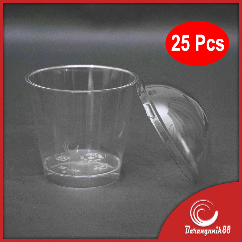 [25 Pcs] Jelly Cup Gelas Puding Agar-agar CH 20 + Lid 180 ml Food Grade