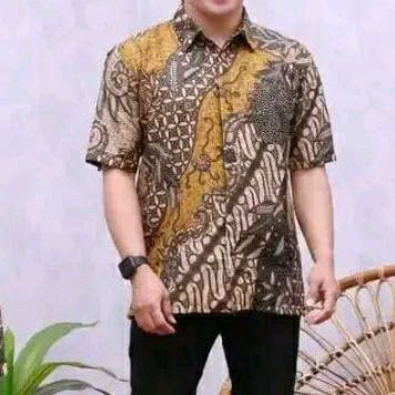 kemeja batik motif kradenan coklat size M L XL XXL