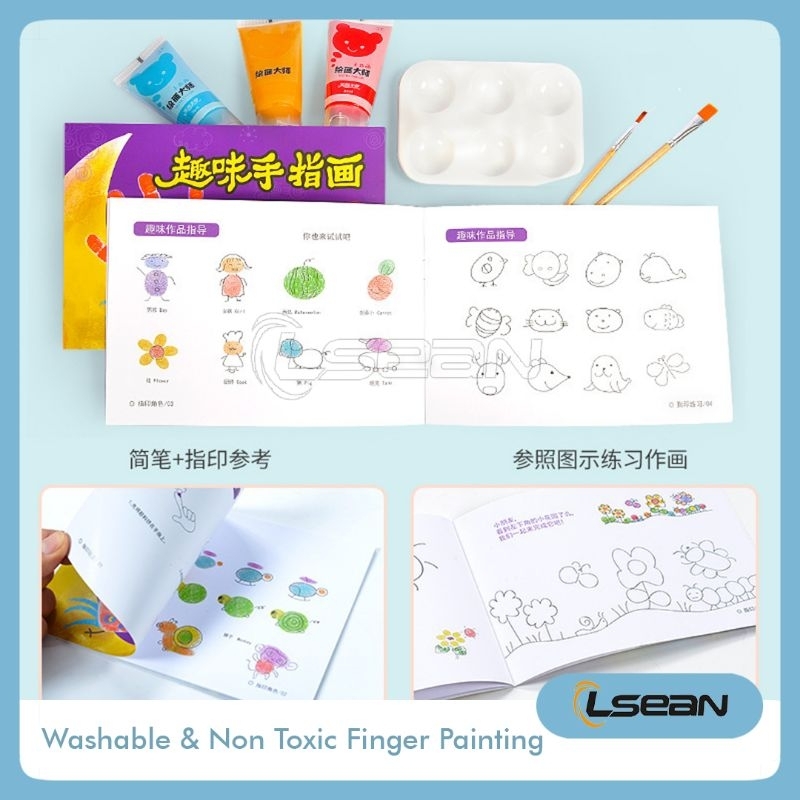 FINGER PAINT Mainan Edukasi Kreatif Washable &amp; Non Toxic Set