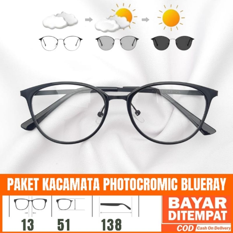 Frame Kacamata 1770, Gratis Lensa Photochromic, kacamata Antiradiasi,kacamata Baca, kacamata Korea