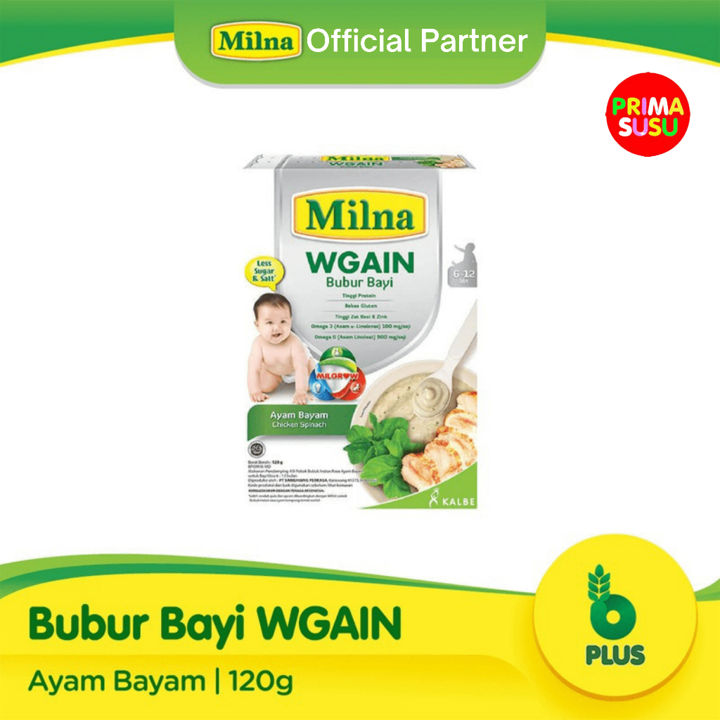 Milna WGAIN Bubur Bayi Ayam Bayam 6-12 120 GR