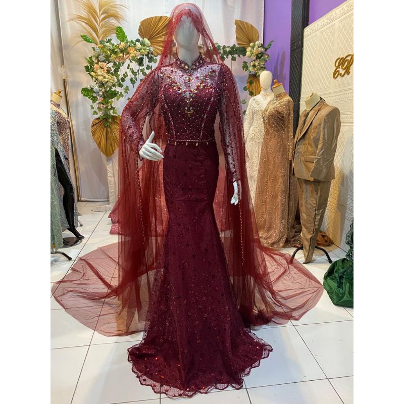 Kebaya pengantin | kebaya pengantin modern | kebaya pengantin duyung jubah