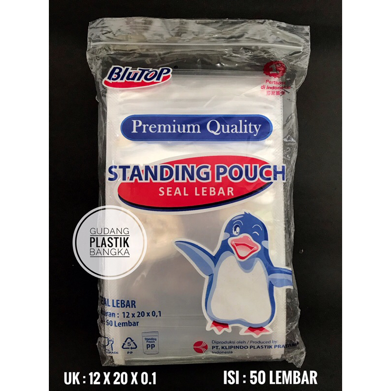 Standing Pouch Merk BluTop (isi 50 lembar)