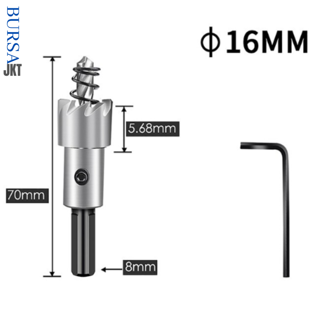 HOLE SAW MATA BOR BESI BAJA TITANIUM KUGEL HSS 16 MM