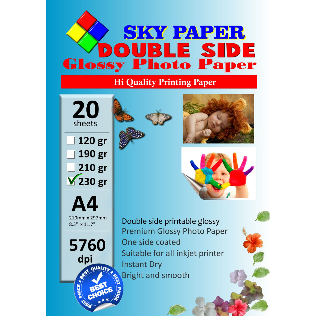 Kertas foto phot paper dua sisi double side glossy -260gsm Visi