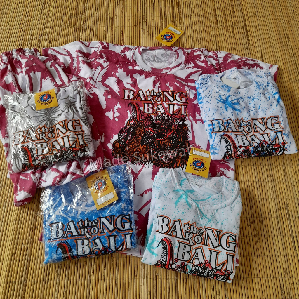 Setelan baju celana anak motif barong bali
