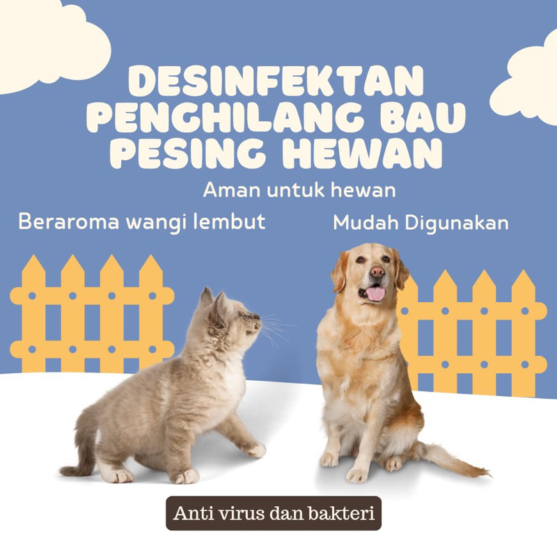 DEODORIZER SPRAY PENGHILANG BAU PESING KUCING DAN HEWAN LAINNYA KEMASAN 100ML