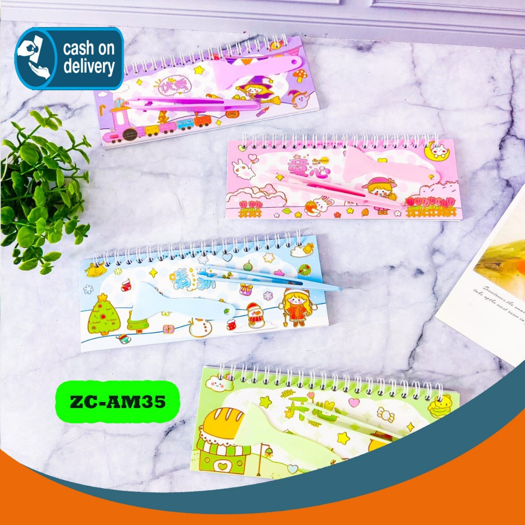 

Sticker Buku Spiral Ukuran 25 x 10 cm Free Pinset Stiker Kode ZC-AM35 Daily Manual Cute Pattern Decorative Tape Sticker Gift CRAFT