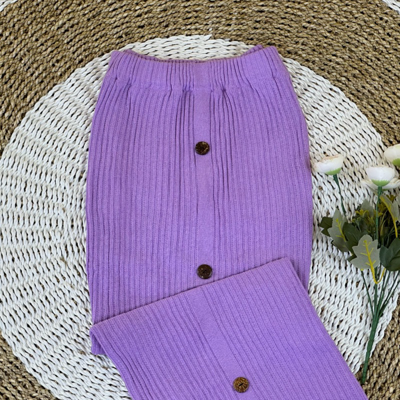 ROK SPAN RAJUT ROK SPAN KANCING 5 BASIC KNITTED SKIRT WANITA POLOS WANITA ROK KEKINIAN MURAH CREAM HITAM COKLAT