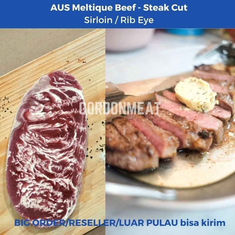 

HALAL AUS Marble Beef steak cut Sirloin / Rib Eye 200gr