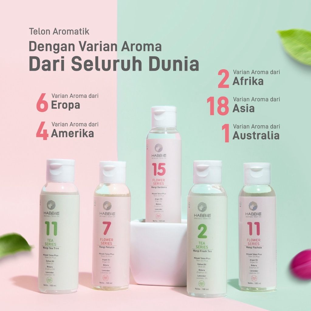 Habbie Aromatic Telon Oil Tea Series Minyak Telon Bayi 100ml