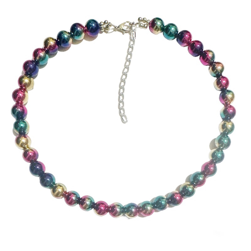 Kalung Choker Galaxy Gradation Beads Colorful Gradasi Pearl Galaksi Warna Warni