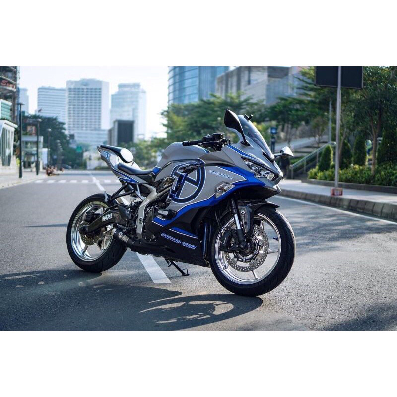 ( ORIGINAL ) KNALPOT VILLAN ZX1 BLACK FULLSYSTEM ZX25R 4CYCLINDER