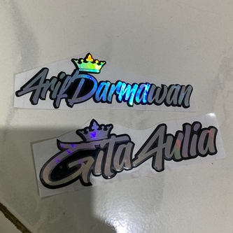 Stiker nama mahkota custom