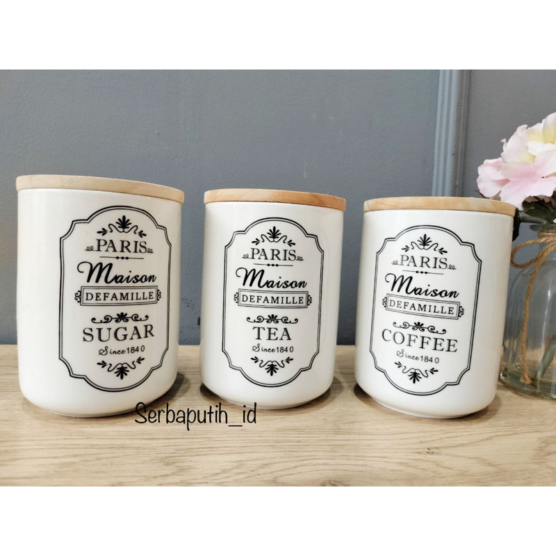 CANISTER SET OF 3 Canister Coffee Tea Sugar Toples Kopi