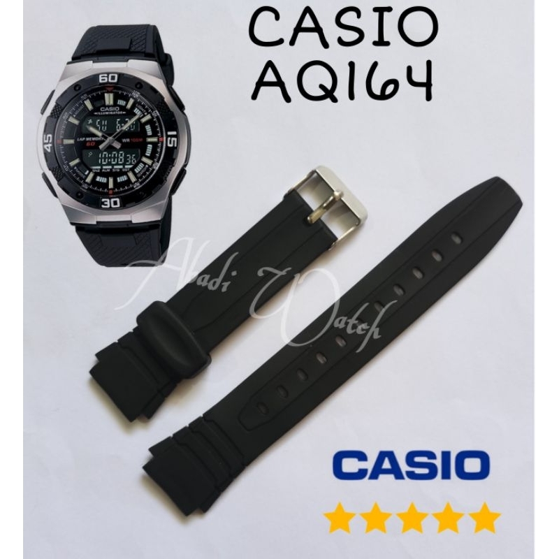 Strap Tali Jam Tangan Casio AQ164 Rubbber Tali Jam Casio AQ164