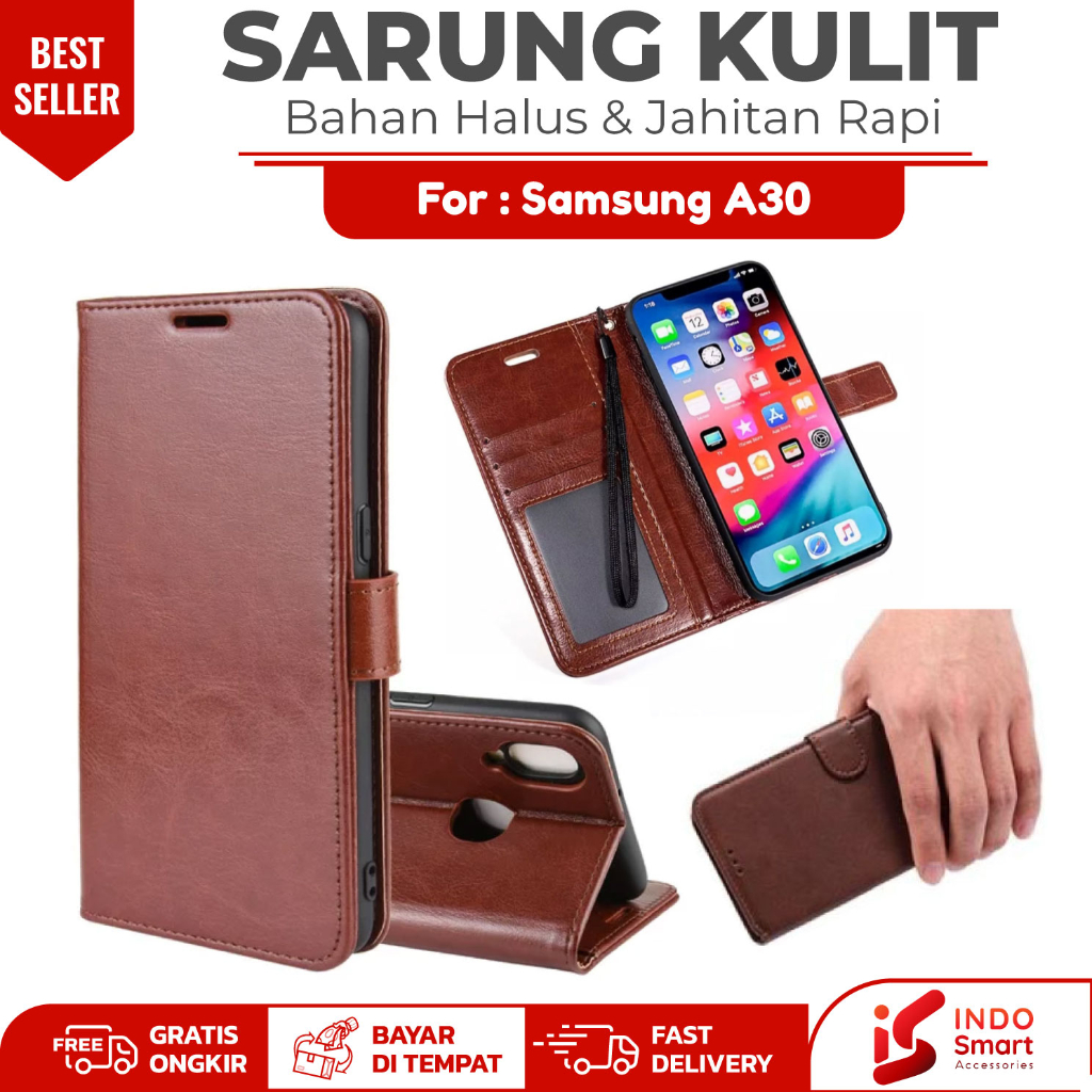 Samsung A30 / Case Samsung A30 A 30 / Flip Casing Hp Dompet Wallet Sarung Kulit Hp