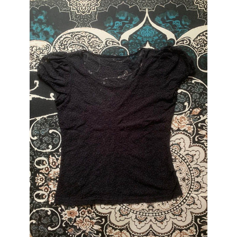 Atasan brokat lengan pendek