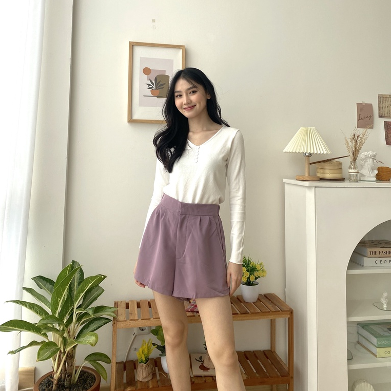 Kheta Shorts - Celana Pendek Korean Wanita - High Waist Pants - Celana Casual