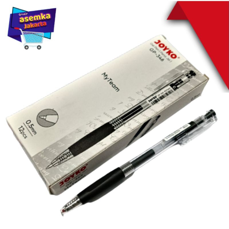 Bolpen Gel Pen Pulpen Pena Joyko GP-346 My Team 0.5 mm Isi 12pcs